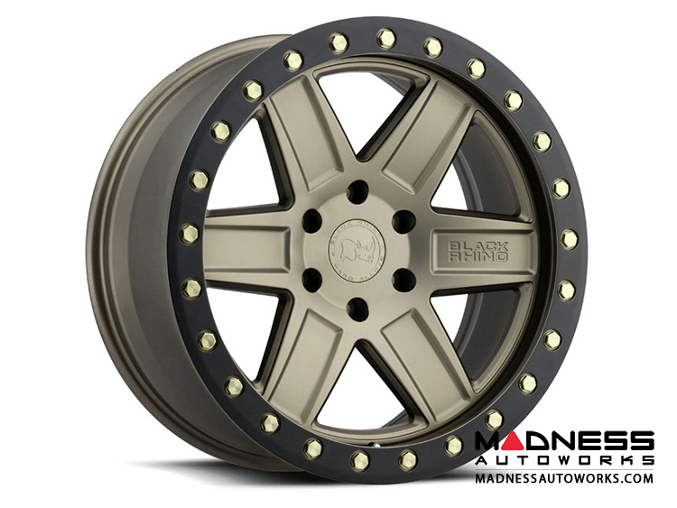 Jeep Custom Wheels (1) - Black Rhino - 18 x 9.5 - Attica - Matte Bronze w/ Black Lip Edge & Brass Bolts